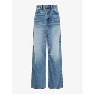 NWT Ksubi Super Maverik Wide Leg Jeans 098 Denim High Rise Light Wash - 24